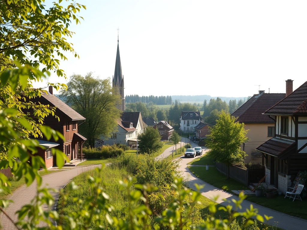 Bocian na dachu domu w Kobyłce — symbol wiosennego powrotu ptaków