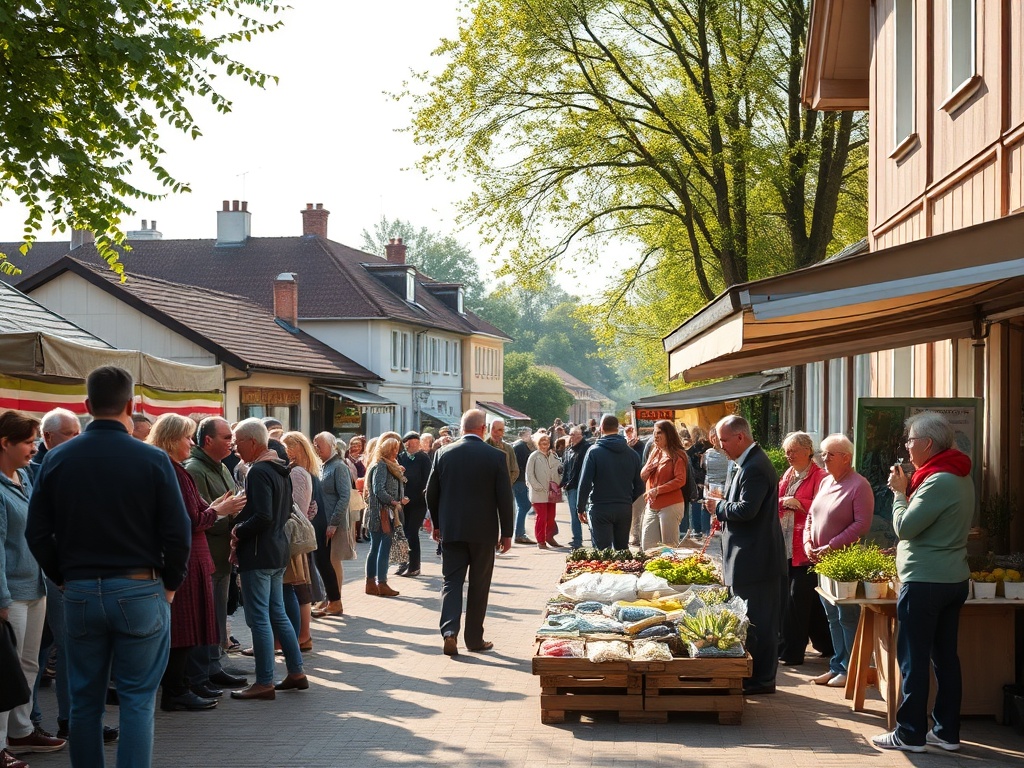Mieszkańcy Kobyłki cieszący się majówką na tle zieleni i lokalnych wydarzeń.